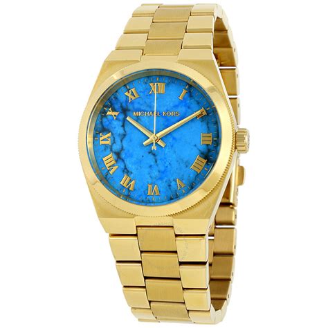 gold and turquoise watch michael kors|Michael Kors goldtone watch.